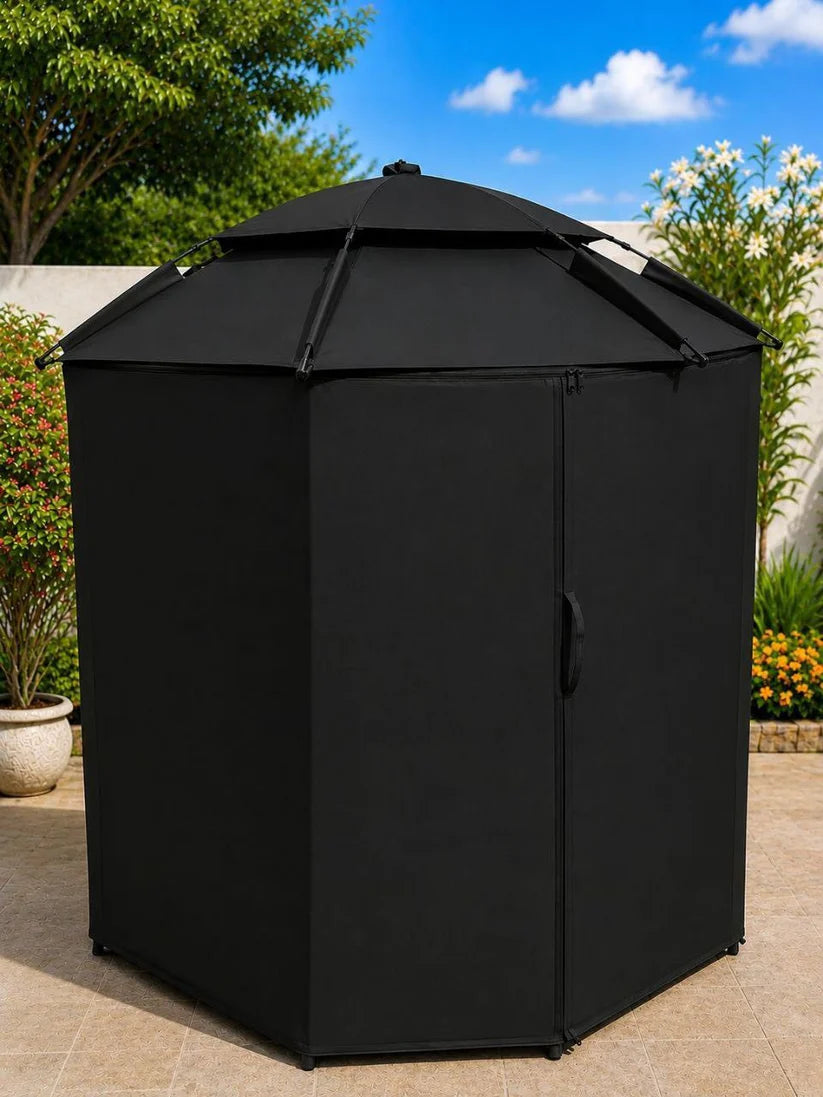 Gazebo Hexagonal de Jardin - Couleur Noir